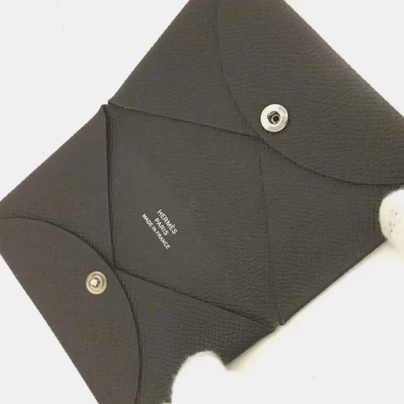 ❌SOLD❌ Hermes Dark Brown Epsom Leather Calvi Card Case - Picture 5 of 6